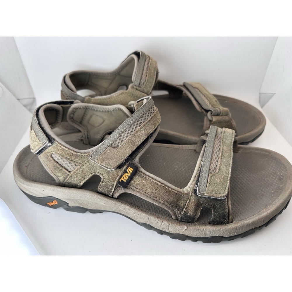 Teva Men's Size 11 Brown Sport Hiking Sandals Adjustable Hook Loop Straps